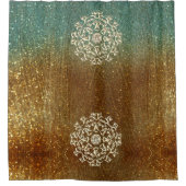 Rideaux De Douche Gemmes d'or sur Shimmery Gold Green (Devant)