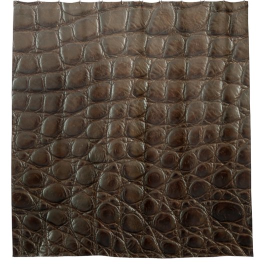 Rideaux De Douche Genine brown alligator leather, close up to show  (Devant)