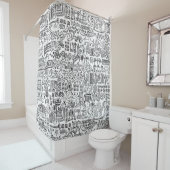 Rideaux De Douche Geo design abstrait motif. (En situation)