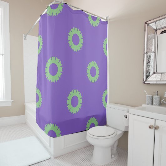 Rideaux De Douche Geo Sage Violet (En situation)