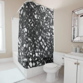 Rideaux De Douche Géode des agates Abstraites en noir blanc (En situation)