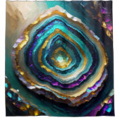 Rideaux De Douche Géode Or Bleu Turquoise et Violet (Devant)