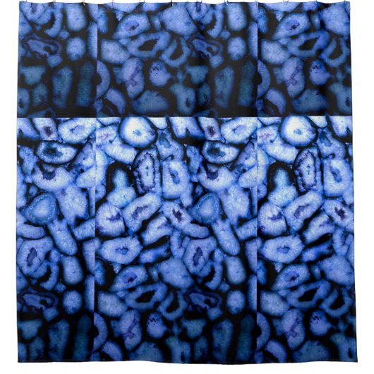 Rideaux De Douche Géodes Agate Quartz Bleu (Devant)