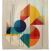 Rideaux De Douche Geometric Abstract Art in Bauhaus Style (Devant)