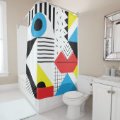 Rideaux De Douche Geometric seamless pattern with abstract shapes (En situation)