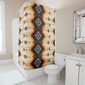 Rideaux De Douche Géométrie ethnique : conception motif abstraite. (En situation)
