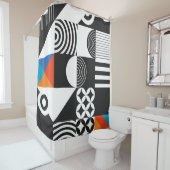 Rideaux De Douche Géométrie moderne de style scandinave (En situation)
