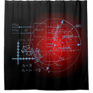 Rideaux De Douche Géométrie moderne en mathématiques rouges équation