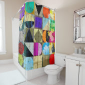 Rideaux De Douche Géométrique Abstraite : contours et échelles (En situation)