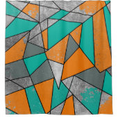 Rideaux De Douche Géométrique argenté gris turquoise orange rustique (Devant)