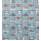 Rideaux De Douche Géométrique moderne bleu (Devant)