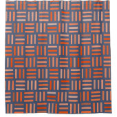 Rideaux De Douche Géométrique orange et bleu (Devant)