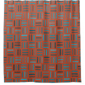 Rideaux De Douche Géométrique orange et turquoise (Devant)
