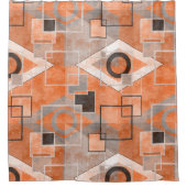 Rideaux De Douche Géométrique orange gris grunge élégant (Devant)