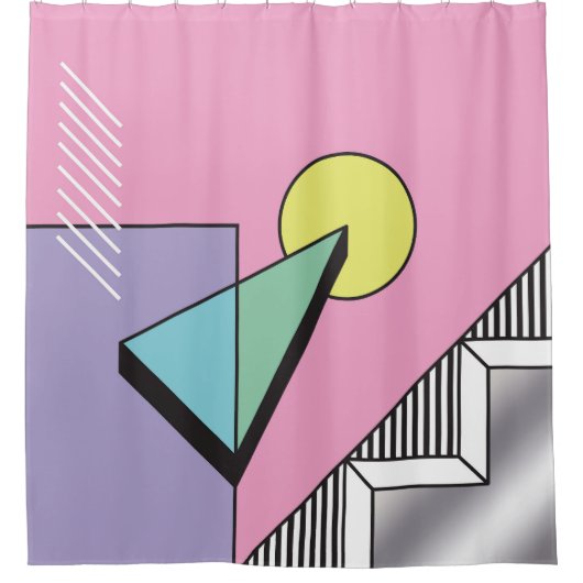 Rideaux De Douche Géométrique postmoderne : composition Abstraite (Devant)