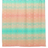 Rideaux De Douche Géométrique verte, pêche, melon et corail (Devant)