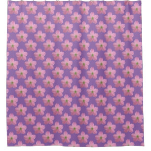Rideaux De Douche Géranium rose floral sur toute couleur