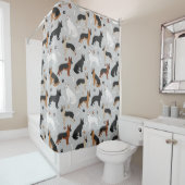 Rideaux De Douche German Shepherd Bones and Paws (En situation)