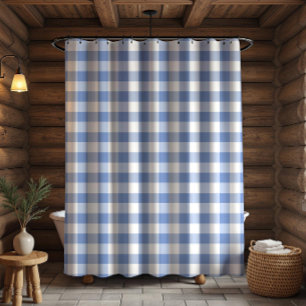 Rideaux De Douche Gingham à carreaux bleu barbeau