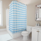Rideaux De Douche Gingham Bleu Bébé (En situation)