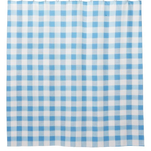 Rideaux De Douche Gingham Bleu Bébé (Devant)