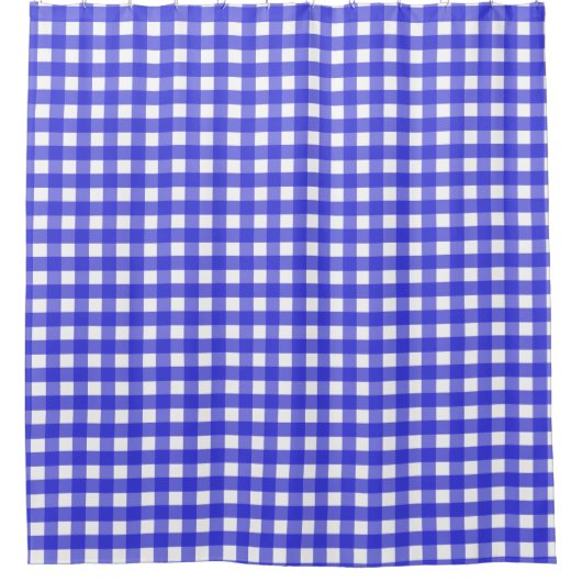 Rideaux De Douche Gingham bleu royal (Devant)