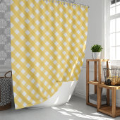 Rideaux De Douche Gingham Jaune Ensoleillé