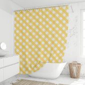 Rideaux De Douche Gingham Jaune Ensoleillé