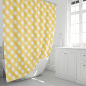 Rideaux De Douche Gingham Jaune Ensoleillé