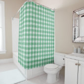 Rideaux De Douche Gingham vert menthe  (En situation)