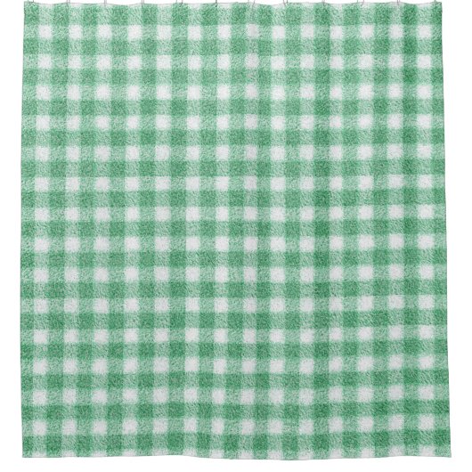 Rideaux De Douche Gingham vert menthe  (Devant)