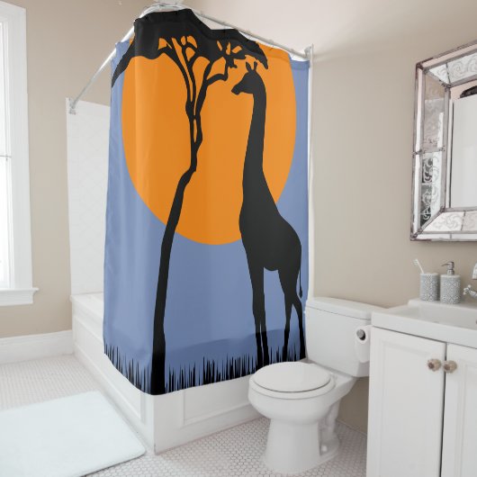 Rideaux De Douche Girafe (En situation)