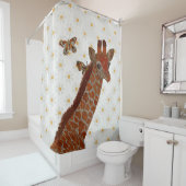 RIDEAUX DE DOUCHE GIRAFFE & BUTTERFLITS (En situation)