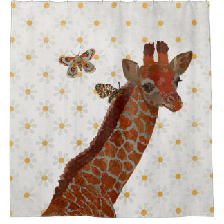 RIDEAUX DE DOUCHE GIRAFFE & BUTTERFLITS