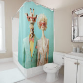 Rideaux De Douche Giraffe et femme élégante (En situation)