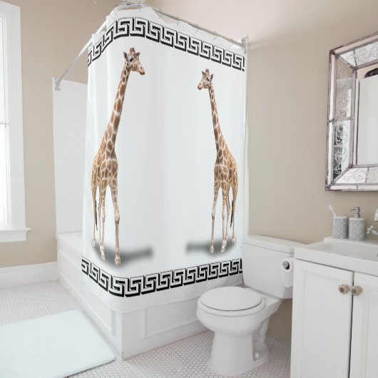 RIDEAUX DE DOUCHE GIRAFFES (En situation)