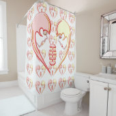 Rideaux De Douche Girly BFF Karaoke Love Heart (En situation)
