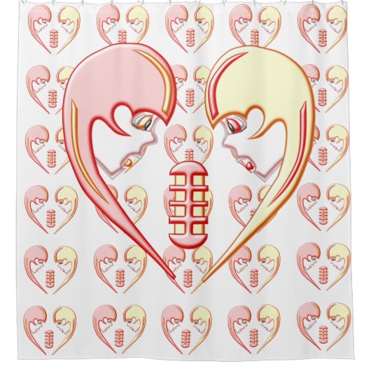 Rideaux De Douche Girly BFF Karaoke Love Heart (Devant)