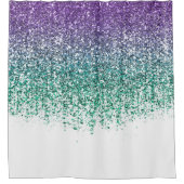 Rideaux De Douche Glam à Parties scintillant Turquoise pourpre (Devant)