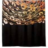 Rideaux De Douche Glam Black Or Bronze Cheetah Léopard (Devant)