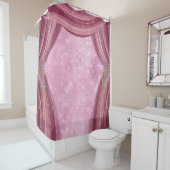 Rideaux De Douche Glam de la Parties scintillant rose de Bourgogne (En situation)