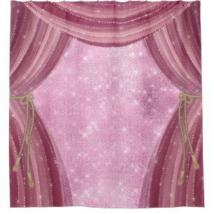 Rideaux De Douche Glam de la Parties scintillant rose de Bourgogne