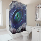 Rideaux De Douche Glam Enk Gothique Bleu Dragon Médiéval (En situation)