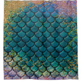 Rideaux De Douche Glam Mermaid Balances de poisson Turquoise violet  (Devant)