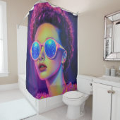 Rideaux De Douche Glamour Neon Galaxy (En situation)