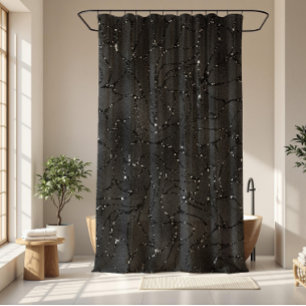 Rideaux De Douche Glamour noir monochromatique brillance texture