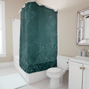 Rideaux De Douche Glimmery Turquoise Grunge Riche verre vert foncé