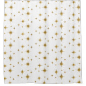 Rideaux De Douche Glitter Golden Stars  (Devant)