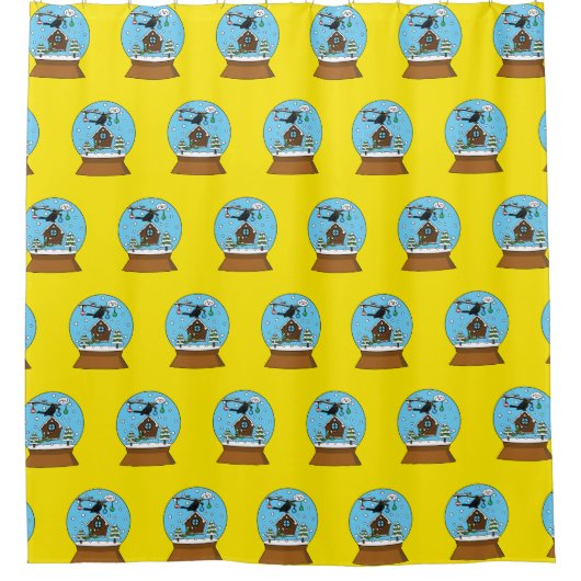 Rideaux De Douche Globe des neiges avec chant Blackbird (Devant)