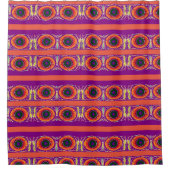 Rideaux De Douche Globe orange avec noir sur violet (Devant)